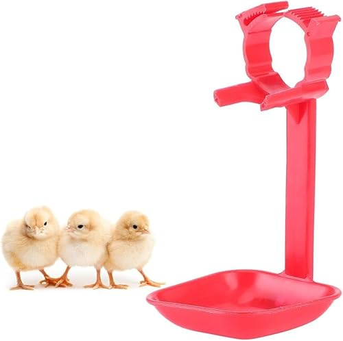Hähnchen-Nippeltränke-Becher, Tränke, 20 Stück, hängendes Geflügel-Trinkwasser-Werkzeug, einfache Installation, langlebiges ABS-Material, rote Farbe, für Hühnerfarmen und