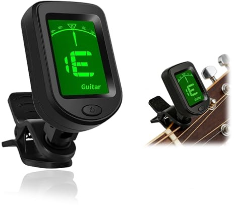 Lotnery Guitar Tuner Clip On, Digital LCD Display for Acoustic Guitar, Bass, Violin, Ukulele, Electronic Guita – Fast, Accurate, Easy to Use – Battery Included