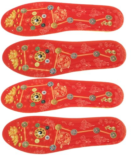 HONITANO 2 Paare Rote Schockabsorbierende Einlegesohlen mit Sieben-planeten-design Atmungsaktive Laufsohlen für Herren und Damen Stoßdämpfende Schuh-einlagen Komfortable