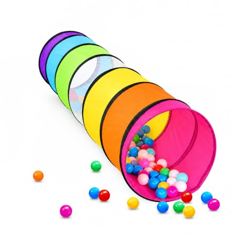 Kids Play Tunnel Tent for Toddlers, Colorful Pop Up Crawl Tunnel Toy | Foldable Crawl Toys for Baby, Indoor & Outdoor with Breathable Mesh