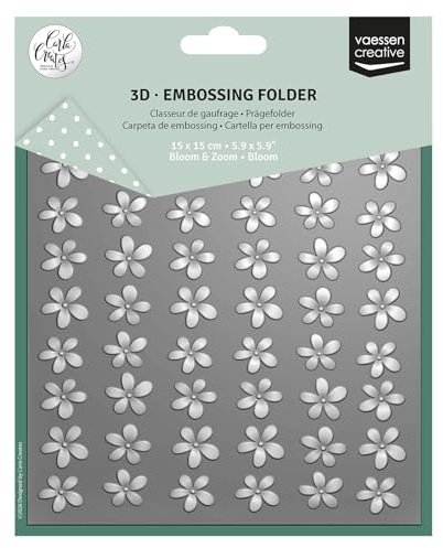 Vaessen Creative 3D Prägeschablonen Hintergrund Blumen (Bloom) von 15 x 15 cm - Bastelbedarf & Bastelzubehör für DIY, Karten Basteln, Journaling und Scrapbooking