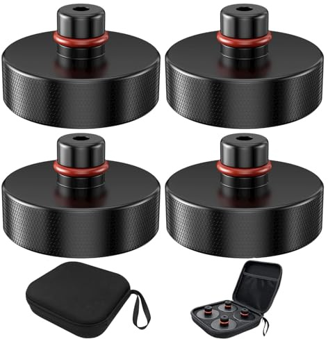 Ravytha Taco de Goma para Gato Hidráulico, Hidraulico para Coche Tacos Jack Pads, Gatos Accesorios Elevador Almohadillas de Coche, Tesla Model 3/X/Y/S Almohadilla de Elevación Adaptador(4PCS)