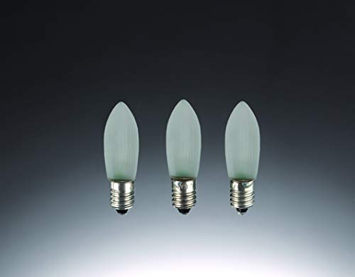 hellum 912234 Ersatzkerze Riffelkerze 3 Stück für Lichterkette LED warm-weiß, matt, 12 V, für Innen/Außen