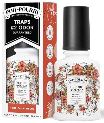 Poo-Pourri Before-You-Go Toilet Spray, Tropical Hibiscus, 2 Fl Oz - Hibiscus, Apricot and Citrus