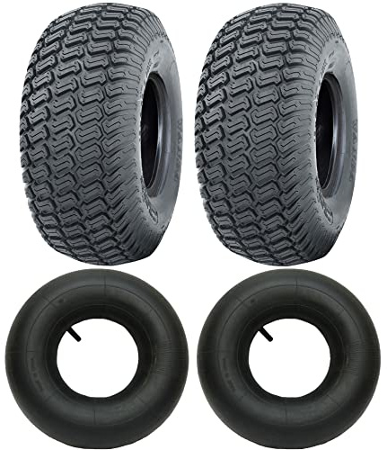 Parnells - 2 Jeux de Pneus Tubeless Turf + Chambres à Air, 13x5.00-6, 4 Plis P332 Wanda Grass Tyre, Diamètre 316 mm, Largeur 128 mm, 200 kg - pour Tondeuses à Gazon, Chariots et Tout-Terrain
