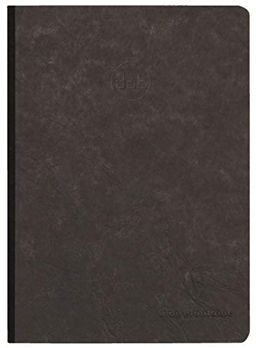 Clairefontaine 795431C Collection Age Bag Un taccuino Cousu Dos Toilé nero - A5 14,8x21 cm - 192 pagine DOT - carta bianca 90g - copertina in carta lustrée a grana grossa effetto cuoio