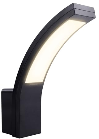 Maxkomfort LED Außenleuchten Wandleuchte Wandlampe Neutralweiß 4000K Flurleuchte 15W Schwarz Modern IP54 900lm Kunststoff PIRIT-BK-0