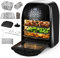 Jago® XXXL 8in1 Friteuse sans Huile 12L + 10 Accessoires - 1800 W, 8 Programmes, Écran Tactile LED, Déshydrateur, Minuterie, Acier Inoxydable - à Air Chaud, Friteuse Électrique, Air Fryer