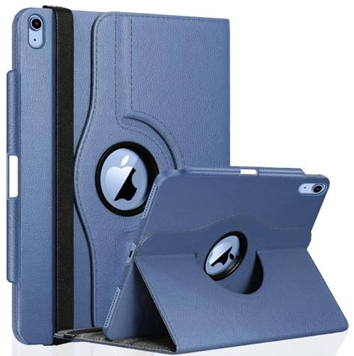 GALTD Case For iPad A16, 11th Generation 11inch /10th Gen 10.9,Abyss Blue | 11th gen 2025 ,10th 2022 Auto Wake/Sleep Cover with Pencil Holder & Elastic Band, 360° Rotating Multi-Angle Smart Stand