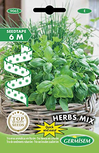 Germisem Herbs Mix Trio Erbe Aromatiche Semi su Nastro da 6 m