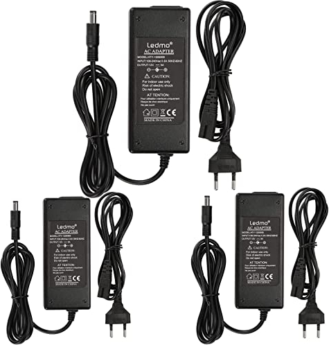 ledmo 3 Pezzi Alimentatore 12V 5A Trasformatore 60W, Alimentatore 12v 5a Per Spina di Alimentazione 12V Per Notebook, Striscia LED, Schermo TFT-LCD, Radio, NAS, HD Esterno, Router, Hub, Switch, Ecc.