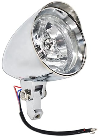 munirater Headlights Motorcycle Visor Chrome Head Light Lamp