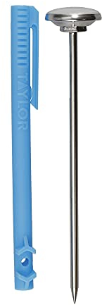 Taylor Milk and Meat Thermometer, Instant Read Accurate Catering Grade Temperature Probe with Sheath / Holder, Stainless Steel, Silver