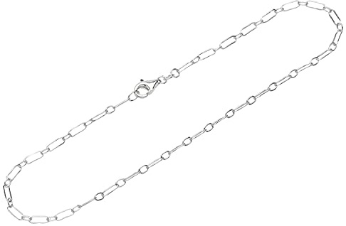 NKlaus fotkedja 925 sterlingsilver 26 cm Figaro ankarkedja rund damer fotkedja ny 12060