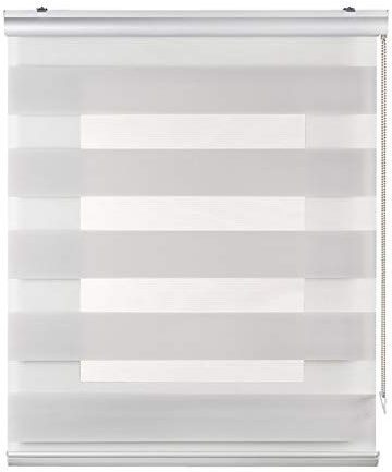 Estores Basic - Estor Noche y Día Top, Estor Enrollable Noche y día para Ventanas y Puertas, Acabados de Calidad, Gris Claro, 80 x 250cm