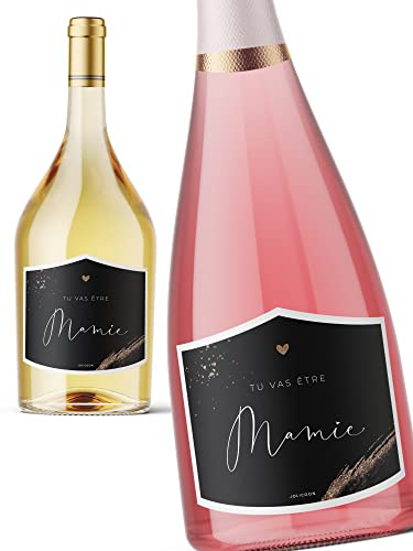 Etikett für Flasche, Schwangerschaft, Joli Coon Etiquette Bouteille Annonce Grossesse Mamie - Tu Vas être Mamie 9,3x7,8cm
