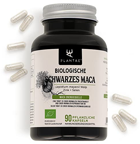 MACA NERA BIOLOGICA *Plantae* 90 capsule vegetali * Maca nera peruviana + Zinco + Selenio * Formula potente * Energia e prestazioni * Formula * Energia e prestazioni *