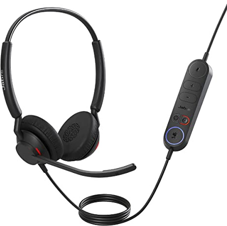 Jabra Engage 40 Wired Stereo Headset with Inline Call Control - Noise-Cancelling 2-Mic Technology, Ultra-Lightweight Design and USB-C Cable - MS Teams Certified, Works With All Other Platforms - Black
