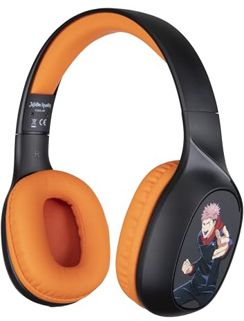 Konix Jujutsu Kaisen Cuffie audio sovraurali wireless Bluetooth 5.3 smartphone e tablet - Autonomia 30 h - Cavo Jack 3,5 mm - Motivo Yuji