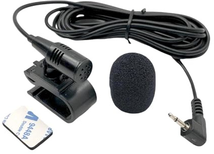 3.5mm Microphone Handsfree Dash Car Stereo Receiver Compatible for SONY - External Clip-On Mic for Bluetooth Receivers with 9FT Cable MEX-N5000BT MEX-N5100BT XAV-AX1000 XAV-AX150 XAV-AX3000