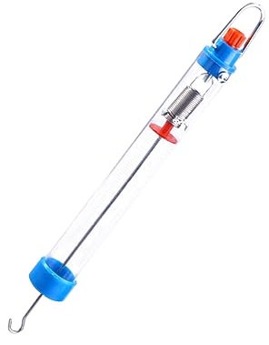 ULTECHNOVO Tragbare Federwaage 25n/2500g Mechanischer Dynamometer Aus Kunststoff Mit Transparentem Zylinder Hängewaage Für Physikalische Experimente Und Kraftmessungen