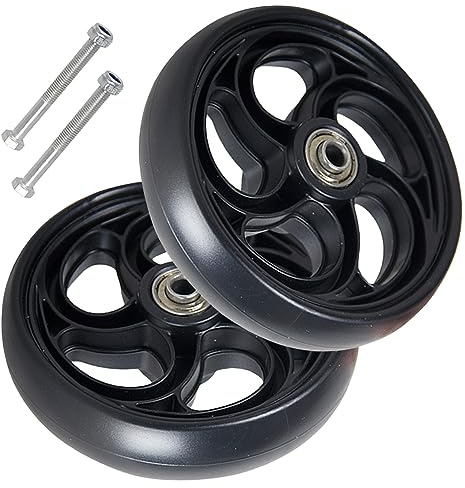 SAGIDAR 2 Stück Rollstuhlrollen Ersatzrollen, Verschleißfester Vollreifen 13cm/15cm/20cm, Metallische Kugellager, PVC Rollator Robust Und Langlebig, Für Einkaufswagen, Kombis, Reisegepäckwagen