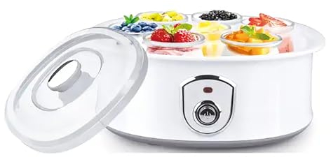 ERICAT Yogurtera Automática, Máquina De Yogur Compacta con Pantalla LED, Control De Temperatura Y Tiempo Ajustable, Diseño De Recipiente De Acero Inoxidable Y Fácil De Limpiar, Yogur Orgánico C