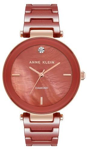 Anne Klein Women's Genuine Diamond Dial Ceramic Bracelet Watch