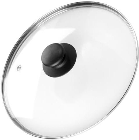 Vilde Universaldeckel Ø (24 cm) 14, 16, 18, 20, 22, 24, 26, 28, 30, 32 cm | Töpfe und Pfannen Deckel Glasdeckel für Pfanne und Topf Topfdeckel mit Edelstahlrand Pfannendeckel Universal