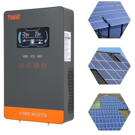 Onduleur solaire hybride 4500 W DC24v-AC230V-150 A, régulateur de charge solaire, chargeur onduleur solaire, 4 modes de charge (solaire uniquement, priorité réseau, priorité solaire, charge hybride