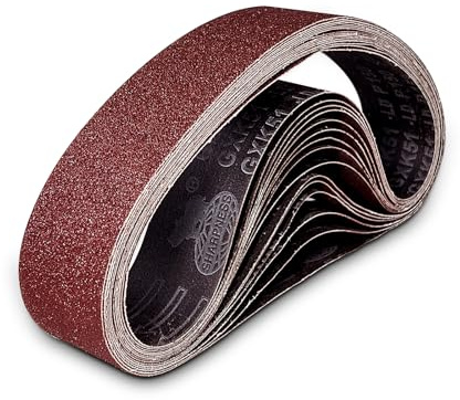 Juego de 15 bandas de lija de 50 x 686 mm, 3 unidades de grano 80/120/150/240/320 para lijadora de banda estacionaria