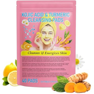 Kurkuma Kojic Pads, Kojic Acid Pads, Kurkuma Kojic Säure Reinigungspads, Kojic Säure und Kurkuma Reinigungspads, für Gesicht, Porenreinigung, tägliche Reinigung (1Bag)