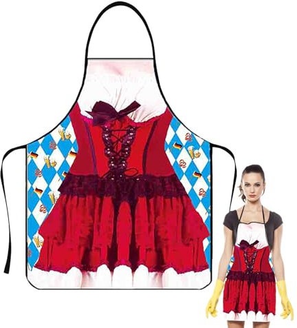 Oktoberfest kostymförkläde, oljebeständigt oktoberfest förkläde Dirndl förkläde för kvinnor | Lederhosen Förkläde Nyhet Förkläde för kvinnor Roliga köksförkläde Cottu, stycken, riferimento