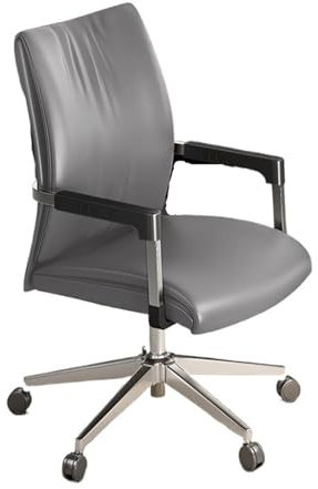 Sillas de Oficina Silla ergonómica Silla de Oficina Cómoda Silla de Cuero de PU Silla giratoria Ajustable Escritorio y Silla for Oficina Sala de Reuniones y Uso doméstico Silla de Escritorio(Grey)