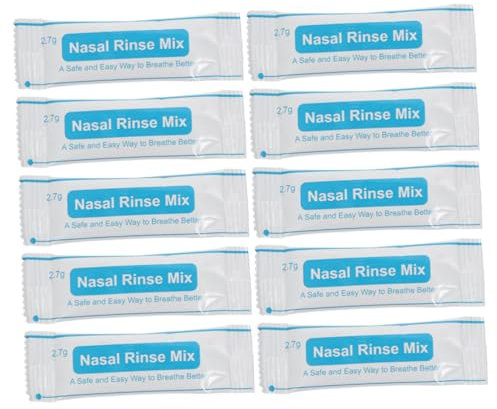 minkissy 40piezas Caja De Sobres De Sal Para Lavado Nasal Instantáneo Sal Fisiológica Sin Disolución Rápida Para Limpieza Nasal Diaria y Uso Profesional
