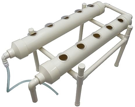 PTSZNGS Hydroponisches Anbausystem, 10 Pflanzen, Hydroponik-Anbau, einlagiges Pflanzsystem mit 2 Rohren, mit Wasserpumpe, Pflanzschwamm und Schlauch für den Gemüseanbau