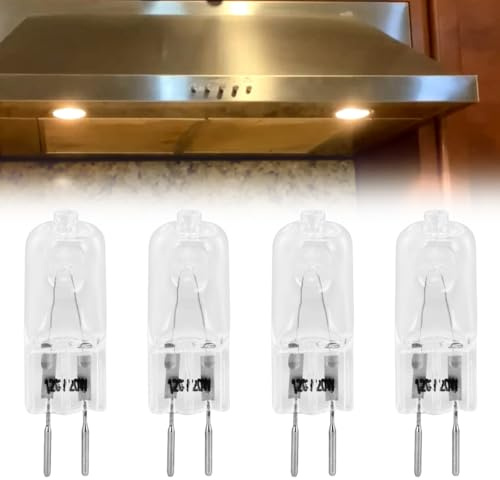 4 Pcs Halogen Replacement Light Bulbs 120V 20W GY6.35 T4 Microwave Light Bulbs for Microwave, Oven, and Range Hood