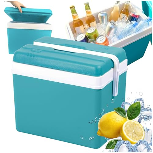 Kühlbox Passiv 35L – Tragbare Isolierbox ohne Strom, Campingbox für Auto, Picknick & Strand – Kompakte Eistruhe mit Deckel – Kamai Coolbox (blau)