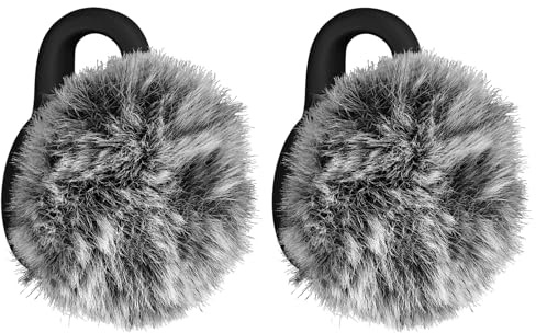 Geekria for Creators Furry Windschutzscheibe für Lark M2S, kompatibel mit Hollyland Lark M2S Wireless Mic, Mic DeadCat Windschutz, Flusenabdeckung, Windgeräuschunterdrückung (grau/2 Stück)