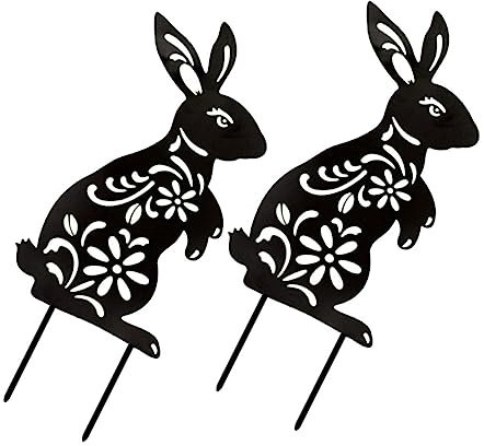 TOYANDONA 2 Stück Osterhasen Gartenstecker Lifelike Rabbit Deko für Garten Blumenbeete Terrassen Wetterfest Robust Charmante Osterdeko für Außenbereich