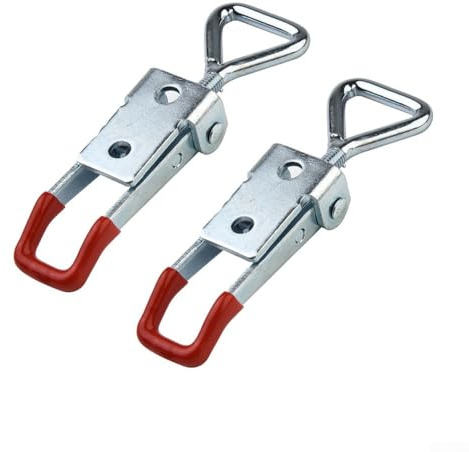 Yuanpgky 2 abrazaderas horizontales con mecanismo de liberación rápida, sujeción de 100 kg, construcción de metal para carpintería, proyectos de bricolaje y cajas de herramientas