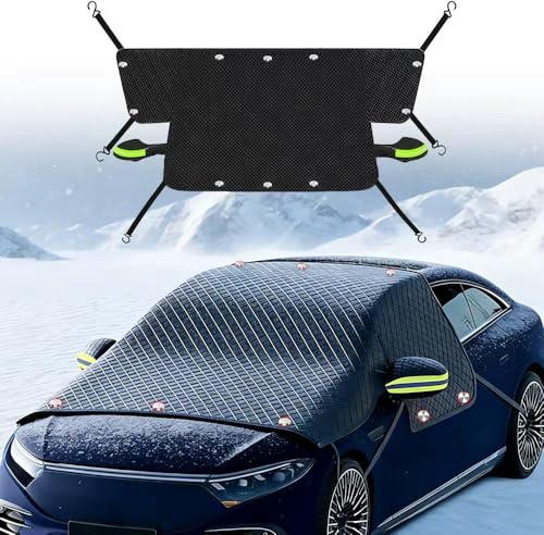 Auto Frontscheibenabdeckung Winter, Windschutzscheibenabdeckung Magnet, Autoabdeckung Winter, Scheibenabdeckung Auto Winterabdeckung, Windschutzscheibe Abdeckung Verdickt und Schneesicher (A)
