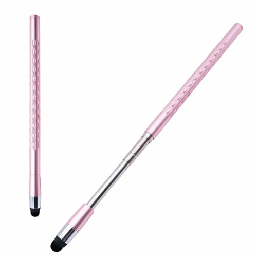 Extra Long Telescopic Stylus Pen for Touch Screens – Retractable Extendable Stylus with Precision Flocking Tip, Universal Compatibility with iPad/iPhone/Android, Lightweight & Durable (Pink)
