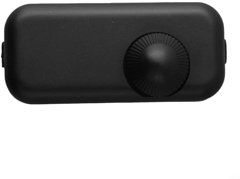 Single Pole Inline Dimmer Switch with Rotary Knob, 220-240V Trailing Edge Controller for Dimmable LED and Incandescent Bulbs, No Neutral Wire(black)