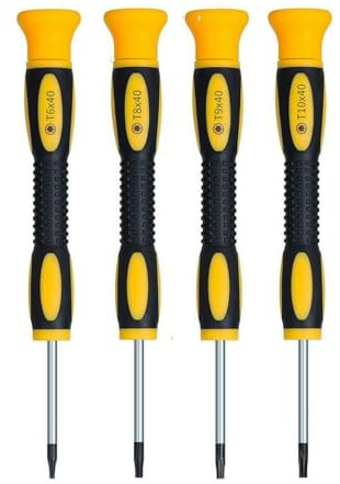Juego de destornilladores de precisión, juego de 4 destornilladores de seguridad Torx magnéticos con T6, T8, T9, T10, juego de herramientas de reparación para portátiles, Macbooks y otros dispositivos