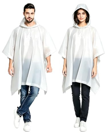 JXJIUA 2 Pack Rain Ponchos for Adults Men/Women Raincoats Reusable Lightweight Survival Emergency Heavy Duty Rain Coat with Drawstring Hood