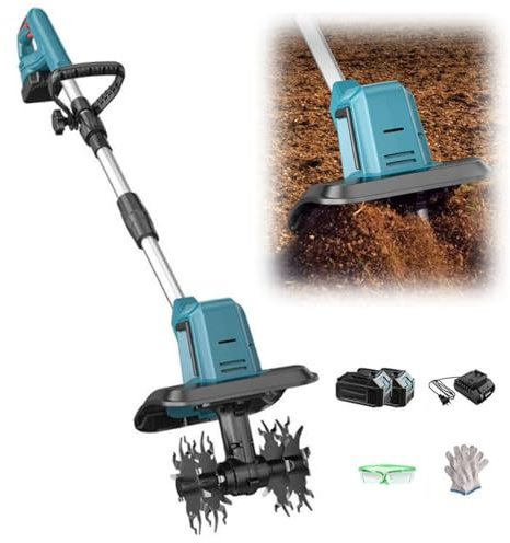 Fresatrice Elettrica da Giardino - 270 Giri/min, Lunghezza Corpo Regolabile, Batteria A Lunga Durata, Potente Aratro del Terreno per Prato, Orto E Aioli di Fiori