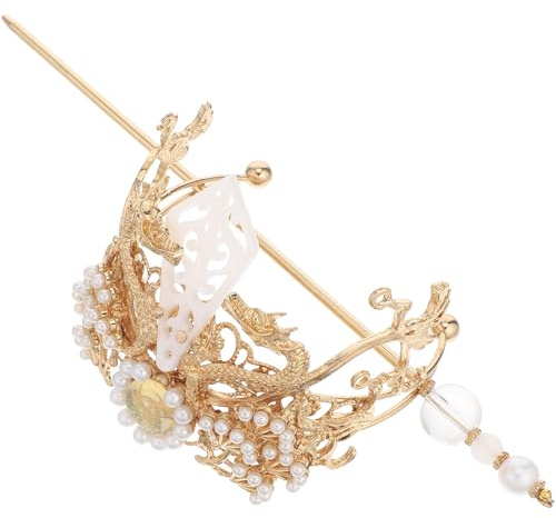 PHENOFICE Hanfu Haarschmuck Chinesische Haarstäbchen aus Robuster Legierung mit Haarnadel und Stab für Damen Asiatische Kopfbedeckung im Vintage Stil zur Hochzeit