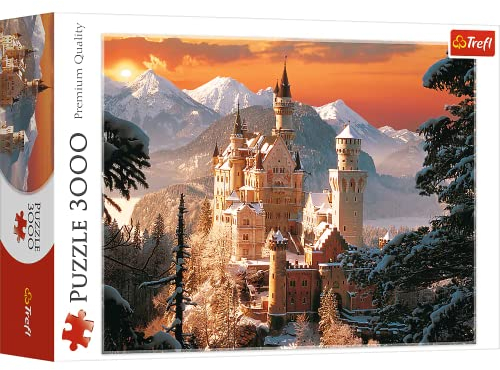 Trefl, Puzzle, Winterliches Neuschwanstein, Deutschland, 3000 Teile, Premium Quality, für Erwachsene und Kinder ab 15 Jahren
