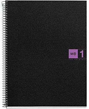 Miquelrius - Quaderno A4, 80 Fogli in 1 colore, Carta 70 g/m², Quadretti 5 mm, Copertina in polipropilene 0,8 mm, Spirale 360°, 4 fori, Prodotto in Spagna, Notebook The Original, Viola